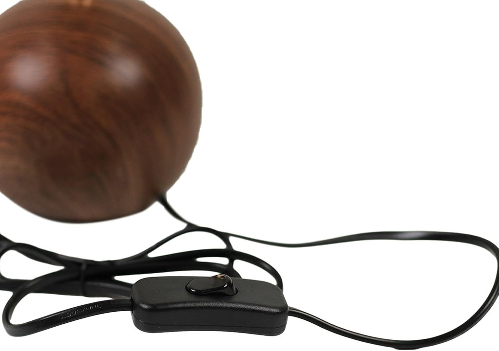 Machineuk Ceramic Globe Table Lamp – Walnut Base, Beige Shade
