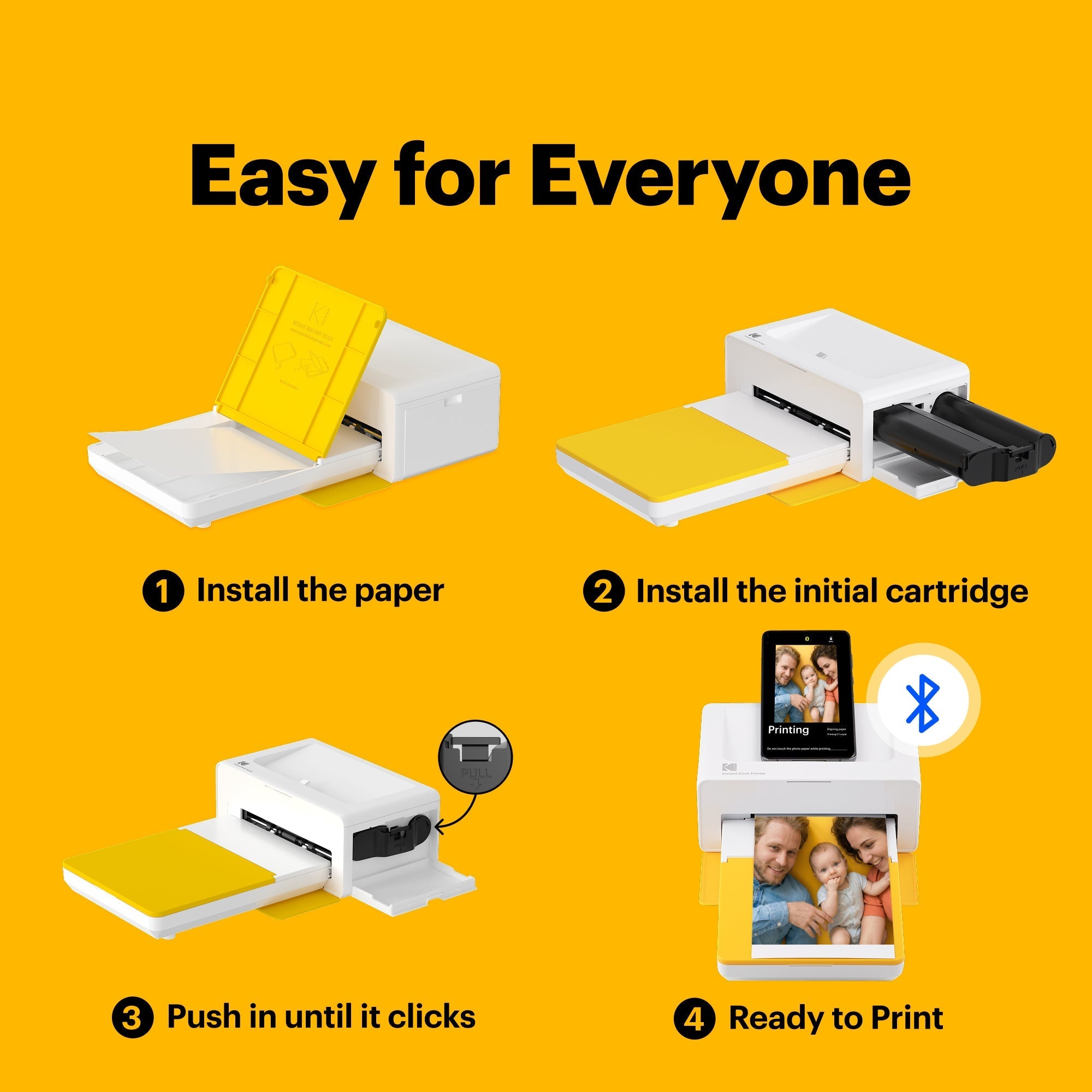 Kodak Dock Plus 4PASS Instant Photo Printer with 50 Sheet Bundle