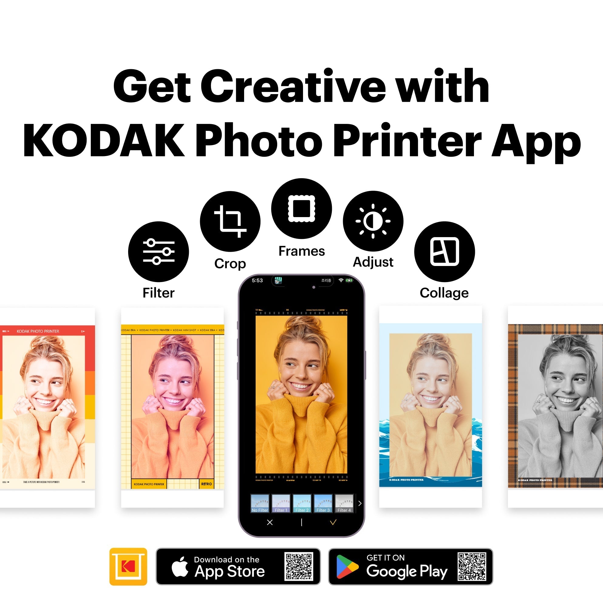 Kodak Dock Plus 4PASS Instant Photo Printer with 50 Sheet Bundle